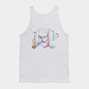 Futuristic linear geometric city Tank Top